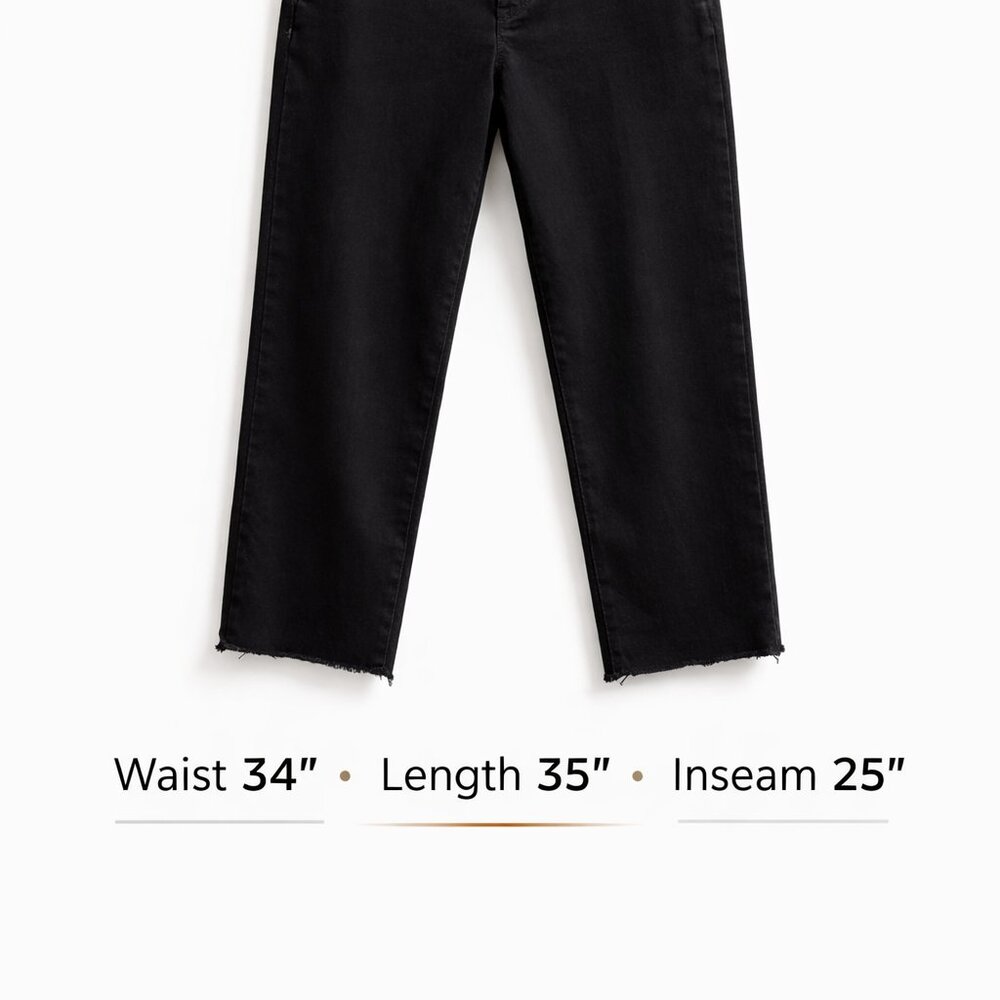 Frank & Eileen Women’s Cropped Pants – Size 10 – Dark Gray/Black Raw Hem Modern - Picture 3 of 11